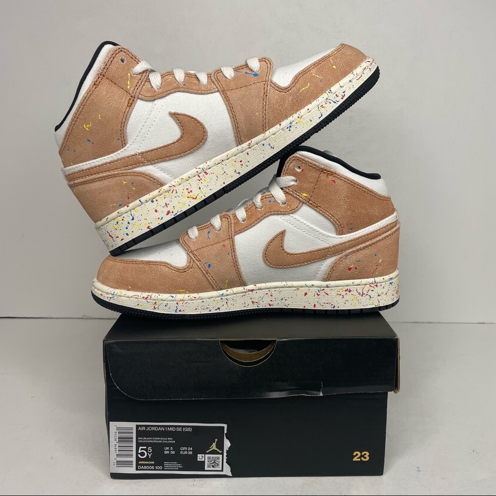 Nike Air Jordan 1 Retro Mid SE “Brushstroke” NEW 2021 - Picture 3 of 4